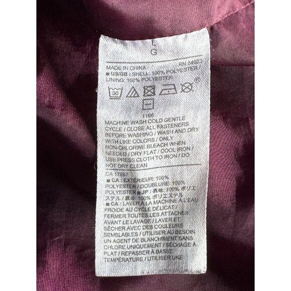 Banana Republic Fact. Womans Sz L Banded Collar Vegan Suede Moto Jacket Burgundy - Picture 6 of 11